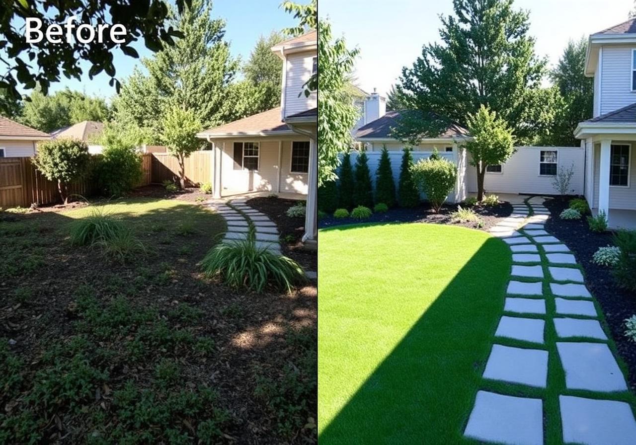 Before and after landscaping